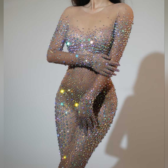 Super crystallized rhinestone overload bodysuit - Picture 9 of 12